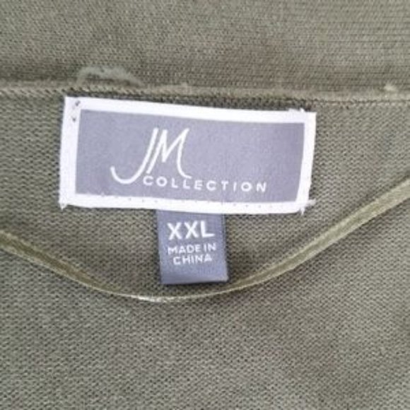 NWT JM Collection Olive Green Button Sleeve Cardig - Picture 4 of 6